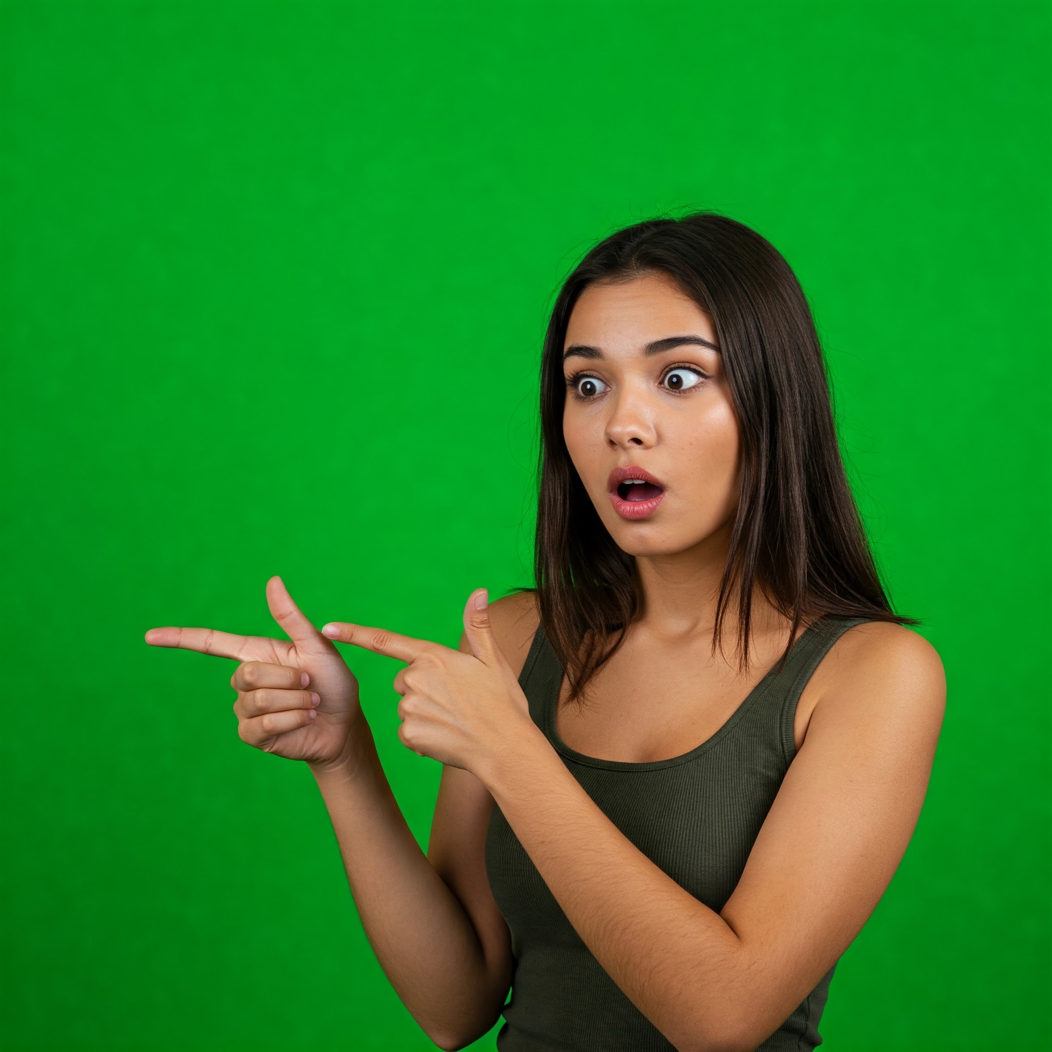 photo of Astonished Woman Pointing Sideways